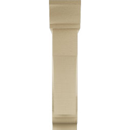 Ekena Millwork - BKTUR0554X22X26WTL01RCPR - Timberthane Faux Wood Westlake Style Bracket w/ Offset Brace, Traditional Ends, 5 1/2"W x 22"D x 26"H, Primed Tan