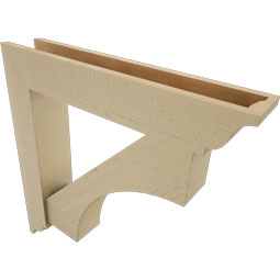 Ekena Millwork - BKTUR0554X30X30WTL01RCPR - Timberthane Faux Wood Westlake Style Bracket w/ Offset Brace, Traditional Ends, 5 1/2"W x 30"D x 30"H, Primed Tan