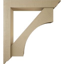 Ekena Millwork - BKTUR0554X36X40WTL01RCPR - Timberthane Faux Wood Westlake Style Bracket w/ Offset Brace, Traditional Ends, 5 1/2"W x 36"D x 40"H, Primed Tan