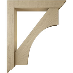 Ekena Millwork - BKTUR0554X36X44WTL01RCPR - Timberthane Faux Wood Westlake Style Bracket w/ Offset Brace, Traditional Ends, 5 1/2"W x 36"D x 44"H, Primed Tan