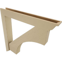 Ekena Millwork - BKTUR0554X42X42WTL01RCPR - Timberthane Faux Wood Westlake Style Bracket w/ Offset Brace, Traditional Ends, 5 1/2"W x 42"D x 42"H, Primed Tan