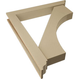 Ekena Millwork - BKTUR0554X42X48WTL01RCPR - Timberthane Faux Wood Westlake Style Bracket w/ Offset Brace, Traditional Ends, 5 1/2"W x 42"D x 48"H, Primed Tan