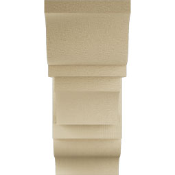 Ekena Millwork - BKTUR0756X18X18WTL01RCPR - Timberthane Faux Wood Westlake Style Bracket w/ Offset Brace, Traditional Ends, 7 1/2"W x 18"D x 18"H, Primed Tan