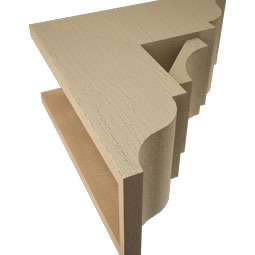 Ekena Millwork - BKTUR0756X18X18WTL01RCPR - Timberthane Faux Wood Westlake Style Bracket w/ Offset Brace, Traditional Ends, 7 1/2"W x 18"D x 18"H, Primed Tan