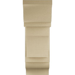 Ekena Millwork - BKTUR0756X18X22WTL01RCPR - Timberthane Faux Wood Westlake Style Bracket w/ Offset Brace, Traditional Ends, 7 1/2"W x 18"D x 22"H, Primed Tan