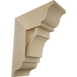 Ekena Millwork - BKTUR0756X18X22WTL01RCPR - Timberthane Faux Wood Westlake Style Bracket w/ Offset Brace, Traditional Ends, 7 1/2"W x 18"D x 22"H, Primed Tan