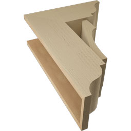 Ekena Millwork - BKTUR0756X18X26WTL01RCPR - Timberthane Faux Wood Westlake Style Bracket w/ Offset Brace, Traditional Ends, 7 1/2"W x 18"D x 26"H, Primed Tan