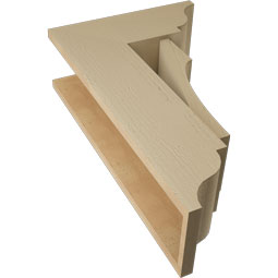 Ekena Millwork - BKTUR0756X18X30WTL01RCPR - Timberthane Faux Wood Westlake Style Bracket w/ Offset Brace, Traditional Ends, 7 1/2"W x 18"D x 30"H, Primed Tan