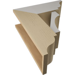 Ekena Millwork - BKTUR0756X20X24WTL01RCPR - Timberthane Faux Wood Westlake Style Bracket w/ Offset Brace, Traditional Ends, 7 1/2"W x 20"D x 24"H, Primed Tan