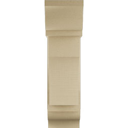 Ekena Millwork - BKTUR0756X20X28WTL01RCPR - Timberthane Faux Wood Westlake Style Bracket w/ Offset Brace, Traditional Ends, 7 1/2"W x 20"D x 28"H, Primed Tan