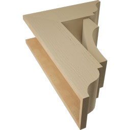 Ekena Millwork - BKTUR0756X20X28WTL01RCPR - Timberthane Faux Wood Westlake Style Bracket w/ Offset Brace, Traditional Ends, 7 1/2"W x 20"D x 28"H, Primed Tan