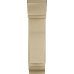 Ekena Millwork - BKTUR0756X20X32WTL01RCPR - Timberthane Faux Wood Westlake Style Bracket w/ Offset Brace, Traditional Ends, 7 1/2"W x 20"D x 32"H, Primed Tan