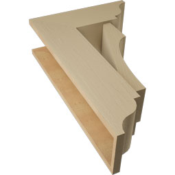 Ekena Millwork - BKTUR0756X20X32WTL01RCPR - Timberthane Faux Wood Westlake Style Bracket w/ Offset Brace, Traditional Ends, 7 1/2"W x 20"D x 32"H, Primed Tan