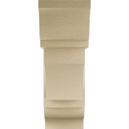 Ekena Millwork - BKTUR0756X22X22WTL01RCPR - Timberthane Faux Wood Westlake Style Bracket w/ Offset Brace, Traditional Ends, 7 1/2"W x 22"D x 22"H, Primed Tan