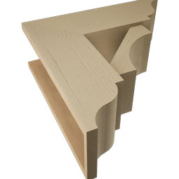 Ekena Millwork - BKTUR0756X22X22WTL01RCPR - Timberthane Faux Wood Westlake Style Bracket w/ Offset Brace, Traditional Ends, 7 1/2"W x 22"D x 22"H, Primed Tan