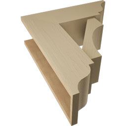 Ekena Millwork - BKTUR0756X22X26WTL01RCPR - Timberthane Faux Wood Westlake Style Bracket w/ Offset Brace, Traditional Ends, 7 1/2"W x 22"D x 26"H, Primed Tan