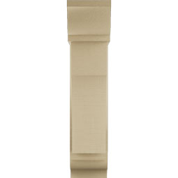 Ekena Millwork - BKTUR0756X22X34WTL01RCPR - Timberthane Faux Wood Westlake Style Bracket w/ Offset Brace, Traditional Ends, 7 1/2"W x 22"D x 34"H, Primed Tan