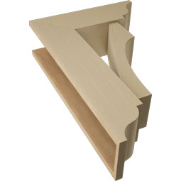 Ekena Millwork - BKTUR0756X22X34WTL01RCPR - Timberthane Faux Wood Westlake Style Bracket w/ Offset Brace, Traditional Ends, 7 1/2"W x 22"D x 34"H, Primed Tan