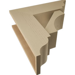 Ekena Millwork - BKTUR0756X24X24WTL01RCPR - Timberthane Faux Wood Westlake Style Bracket w/ Offset Brace, Traditional Ends, 7 1/2"W x 24"D x 24"H, Primed Tan