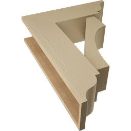 Ekena Millwork - BKTUR0756X24X32WTL01RCPR - Timberthane Faux Wood Westlake Style Bracket w/ Offset Brace, Traditional Ends, 7 1/2"W x 24"D x 32"H, Primed Tan