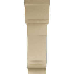 Ekena Millwork - BKTUR0756X26X26WTL01RCPR - Timberthane Faux Wood Westlake Style Bracket w/ Offset Brace, Traditional Ends, 7 1/2"W x 26"D x 26"H, Primed Tan