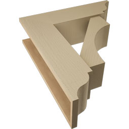 Ekena Millwork - BKTUR0756X26X30WTL01RCPR - Timberthane Faux Wood Westlake Style Bracket w/ Offset Brace, Traditional Ends, 7 1/2"W x 26"D x 30"H, Primed Tan