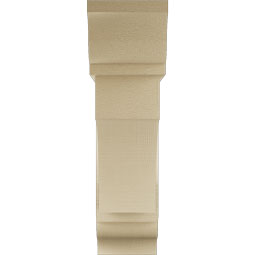 Ekena Millwork - BKTUR0756X28X28WTL01RCPR - Timberthane Faux Wood Westlake Style Bracket w/ Offset Brace, Traditional Ends, 7 1/2"W x 28"D x 28"H, Primed Tan