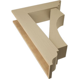Ekena Millwork - BKTUR0756X30X42WTL01RCPR - Timberthane Faux Wood Westlake Style Bracket w/ Offset Brace, Traditional Ends, 7 1/2"W x 30"D x 42"H, Primed Tan