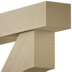 Ekena Millwork - BKTUROWTL44 - Timberthane Rough Cedar Faux Wood Westlake Block Bracket w/ Offset Brace