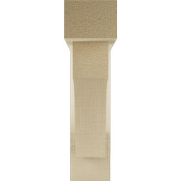 Ekena Millwork - BKTUR0352X14X14WTL05RCPR - Timberthane Faux Wood Westlake Style Bracket w/ Offset Brace, Block Ends, 3 1/2"W x 14"D x 14"H, Primed Tan