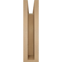 Ekena Millwork - BKTUR0352X14X14WTL05RCPR - Timberthane Faux Wood Westlake Style Bracket w/ Offset Brace, Block Ends, 3 1/2"W x 14"D x 14"H, Primed Tan