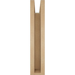 Ekena Millwork - BKTUR0352X14X18WTL05RCPR - Timberthane Faux Wood Westlake Style Bracket w/ Offset Brace, Block Ends, 3 1/2"W x 14"D x 18"H, Primed Tan