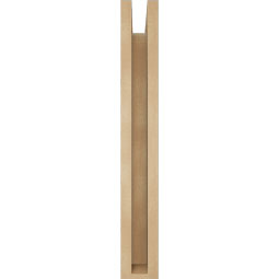 Ekena Millwork - BKTUR0352X14X26WTL05RCPR - Timberthane Faux Wood Westlake Style Bracket w/ Offset Brace, Block Ends, 3 1/2"W x 14"D x 26"H, Primed Tan
