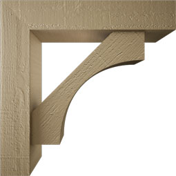 Ekena Millwork - BKTUROWTL44 - Timberthane Rough Cedar Faux Wood Westlake Block Bracket w/ Offset Brace