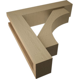Ekena Millwork - BKTUROWTL44 - Timberthane Rough Cedar Faux Wood Westlake Block Bracket w/ Offset Brace
