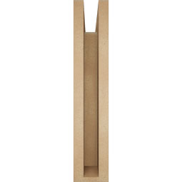 Ekena Millwork - BKTUR0352X18X18WTL05RCPR - Timberthane Faux Wood Westlake Style Bracket w/ Offset Brace, Block Ends, 3 1/2"W x 18"D x 18"H, Primed Tan
