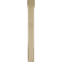 Ekena Millwork - BKTUR0352X20X32WTL05RCPR - Timberthane Faux Wood Westlake Style Bracket w/ Offset Brace, Block Ends, 3 1/2"W x 20"D x 32"H, Primed Tan