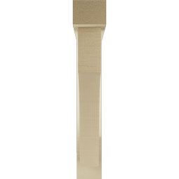 Ekena Millwork - BKTUR0352X22X22WTL05RCPR - Timberthane Faux Wood Westlake Style Bracket w/ Offset Brace, Block Ends, 3 1/2"W x 22"D x 22"H, Primed Tan