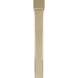 Ekena Millwork - BKTUR0352X24X28WTL05RCPR - Timberthane Faux Wood Westlake Style Bracket w/ Offset Brace, Block Ends, 3 1/2"W x 24"D x 28"H, Primed Tan