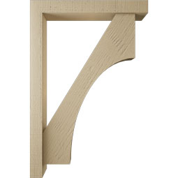 Ekena Millwork - BKTUR0352X24X36WTL05RCPR - Timberthane Faux Wood Westlake Style Bracket w/ Offset Brace, Block Ends, 3 1/2"W x 24"D x 36"H, Primed Tan