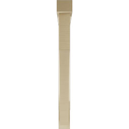 Ekena Millwork - BKTUR0352X34X34WTL05RCPR - Timberthane Faux Wood Westlake Style Bracket w/ Offset Brace, Block Ends, 3 1/2"W x 34"D x 34"H, Primed Tan