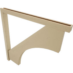 Ekena Millwork - BKTUR0352X48X48WTL05RCPR - Timberthane Faux Wood Westlake Style Bracket w/ Offset Brace, Block Ends, 3 1/2"W x 48"D x 48"H, Primed Tan