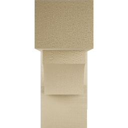 Ekena Millwork - BKTUR0554X14X14WTL05RCPR - Timberthane Faux Wood Westlake Style Bracket w/ Offset Brace, Block Ends, 5 1/2"W x 14"D x 14"H, Primed Tan