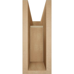 Ekena Millwork - BKTUR0554X14X14WTL05RCPR - Timberthane Faux Wood Westlake Style Bracket w/ Offset Brace, Block Ends, 5 1/2"W x 14"D x 14"H, Primed Tan