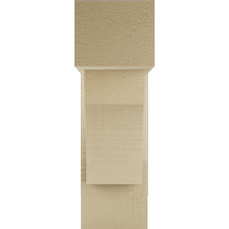 Ekena Millwork - BKTUR0554X14X18WTL05RCPR - Timberthane Faux Wood Westlake Style Bracket w/ Offset Brace, Block Ends, 5 1/2"W x 14"D x 18"H, Primed Tan