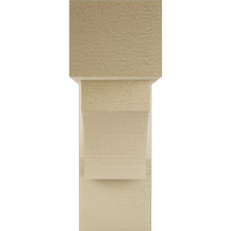 Ekena Millwork - BKTUR0554X16X16WTL05RCPR - Timberthane Faux Wood Westlake Style Bracket w/ Offset Brace, Block Ends, 5 1/2"W x 16"D x 16"H, Primed Tan