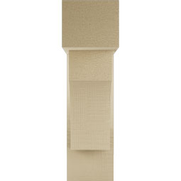 Ekena Millwork - BKTUR0554X16X20WTL05RCPR - Timberthane Faux Wood Westlake Style Bracket w/ Offset Brace, Block Ends, 5 1/2"W x 16"D x 20"H, Primed Tan