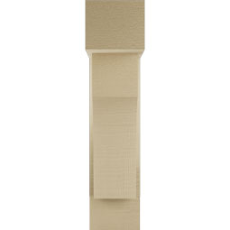 Ekena Millwork - BKTUR0554X16X24WTL05RCPR - Timberthane Faux Wood Westlake Style Bracket w/ Offset Brace, Block Ends, 5 1/2"W x 16"D x 24"H, Primed Tan