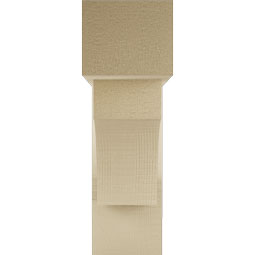 Ekena Millwork - BKTUR0554X18X18WTL05RCPR - Timberthane Faux Wood Westlake Style Bracket w/ Offset Brace, Block Ends, 5 1/2"W x 18"D x 18"H, Primed Tan