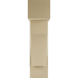 Ekena Millwork - BKTUR0554X18X22WTL05RCPR - Timberthane Faux Wood Westlake Style Bracket w/ Offset Brace, Block Ends, 5 1/2"W x 18"D x 22"H, Primed Tan